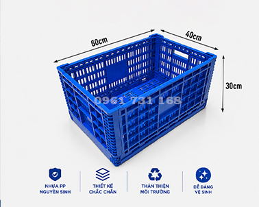 KHAY NHỰA GẤP GỌN 60X40X30CM