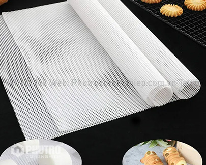 Lót lưới silicon chịu nhiệt, chống dính cho khay sấy (KT: 80cm*50m)  Lót lưới silicon chịu nhiệt, chống dính cho khay sấy (KT: 80cm*50m)