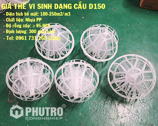 Giá thể vi sinh dạng cầu D150