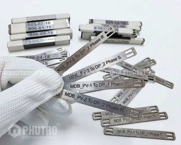 THẺ TAGNAME INOX 304 ĐÁNH DẤU DÂY SOLAR