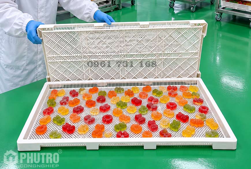 Khay Nhựa Chuyên Dụng Sấy Kẹo Dẻo - Kích Thước 980x425x45mm