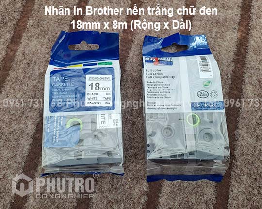 Nhãn in Brother màu trắng 18mm TZS-S241