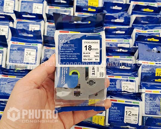 Nhãn in Brother màu trắng 18mm TZS-S241 Nhãn in Brother màu trắng 18mm TZS-S241