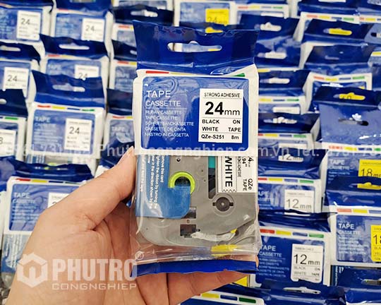 Nhãn in Brother màu trắng 24mm TZS-S251