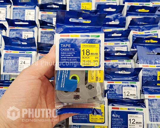 Nhãn in Brother màu vàng 18mm TZS-S641 Nhãn in Brother màu vàng 18mm TZS-S641