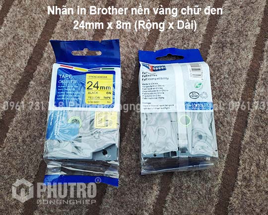 Nhãn in Brother màu vàng 24mm TZS-S651