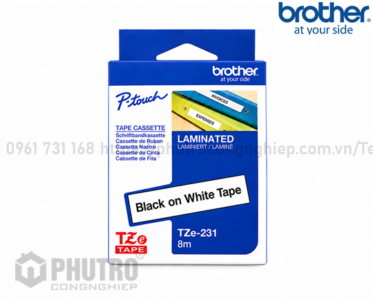 NHÃN IN BROTHER TZE-231 (12MM, 8M/ CUỘN) CHỮ ĐEN, NỀN TRẮNG NHÃN IN BROTHER TZE-231 (12MM, 8M/ CUỘN) CHỮ ĐEN, NỀN TRẮNG