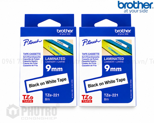 NHÃN IN BROTHER TZE-221 (9MM, 8M/ CUỘN) CHỮ ĐEN, NỀN TRẮNG NHÃN IN BROTHER TZE-221 (9MM, 8M/ CUỘN) CHỮ ĐEN, NỀN TRẮNG