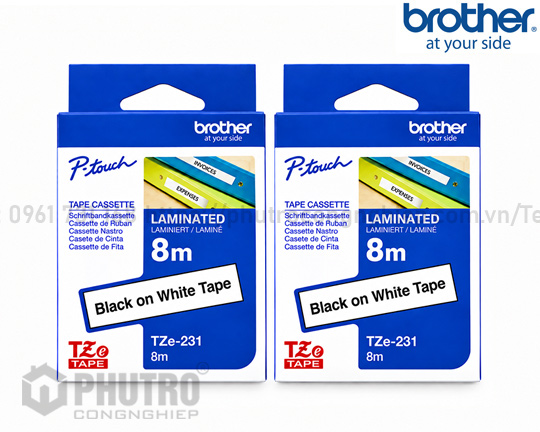 NHÃN IN BROTHER TZE-231 (12MM, 8M/ CUỘN) CHỮ ĐEN, NỀN TRẮNG NHÃN IN BROTHER TZE-231 (12MM, 8M/ CUỘN) CHỮ ĐEN, NỀN TRẮNG
